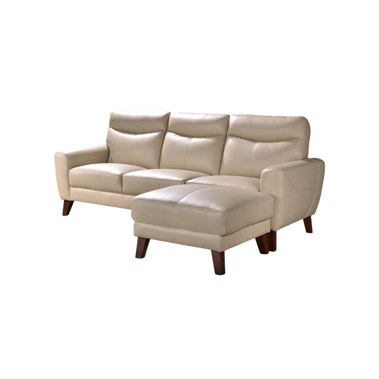 3 Seater Sofa with Ottoman in Full Leather | Becca